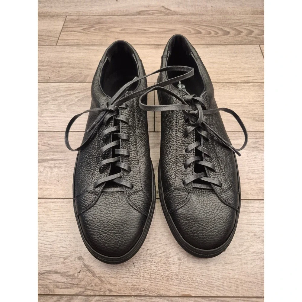 Opie Way James Court Black Tumbled Leather Low Top Sneakers Mens‎ Sz 13 RARE